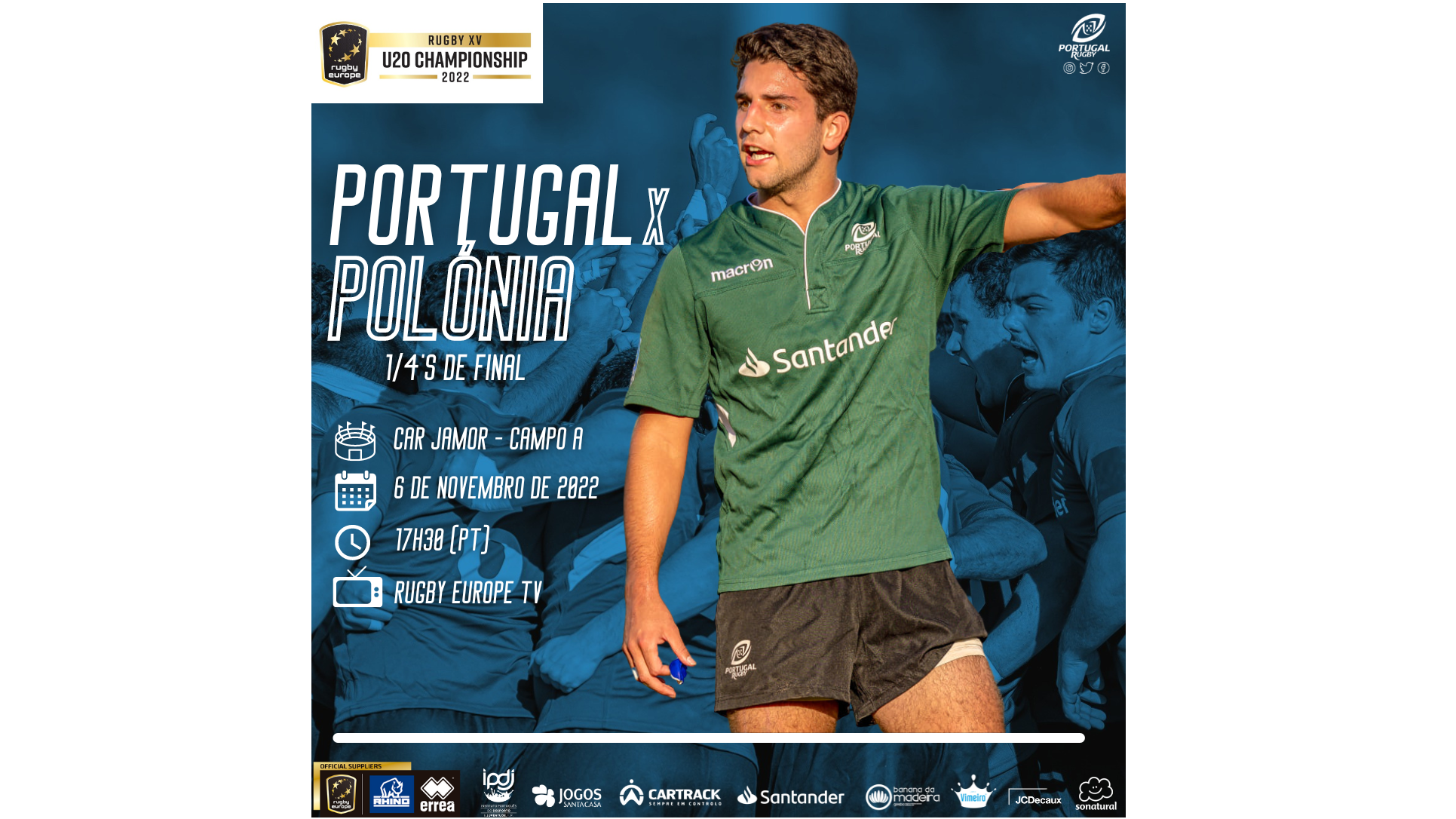 PORTUGAL RUGBY - ANUNCIADAS DATAS E JOGOS DA RUGBY EUROPE CHAMPIONSHIP 2022